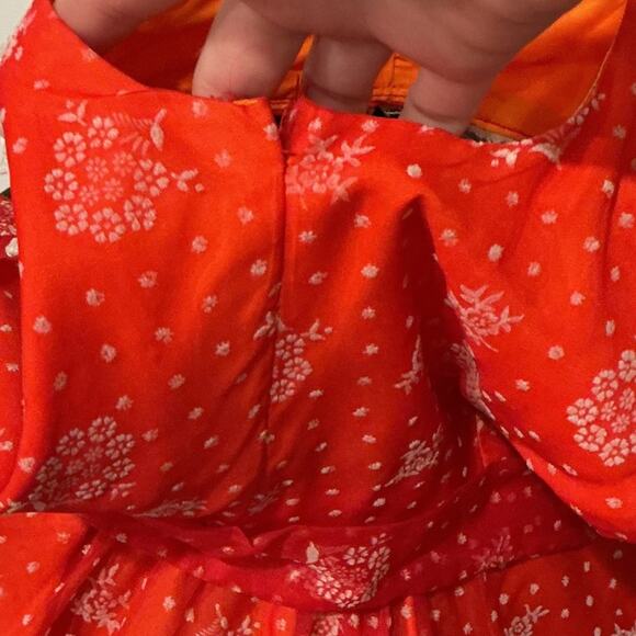 Nadine Vintage 60s 70s Red White Lace Ruffle Formal Prom Prairie Dress Size 5 - Picture 5 of 16